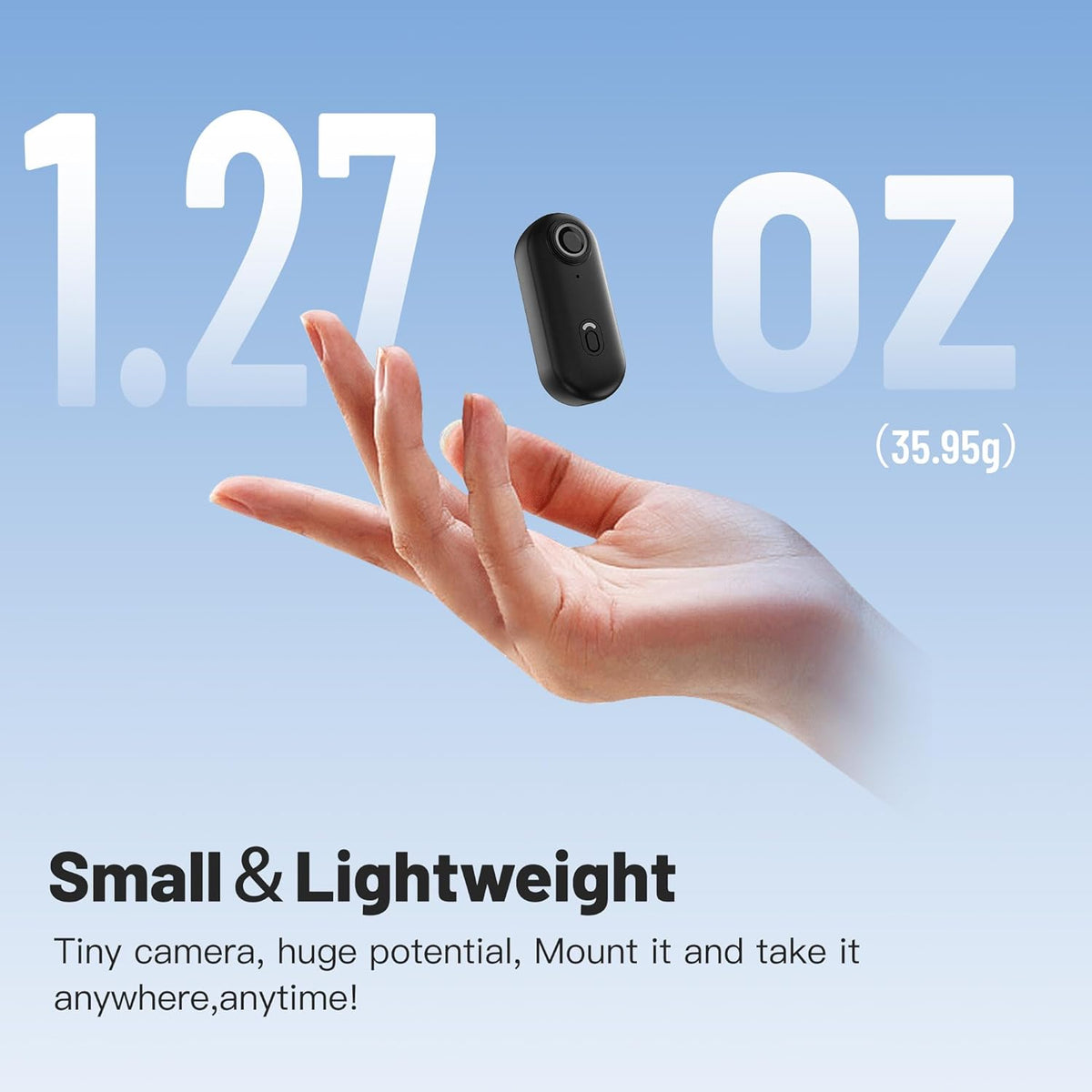 Mini Wearable Body Worn Action Camera, FHD 1080P, 128GB, Black - photo 2