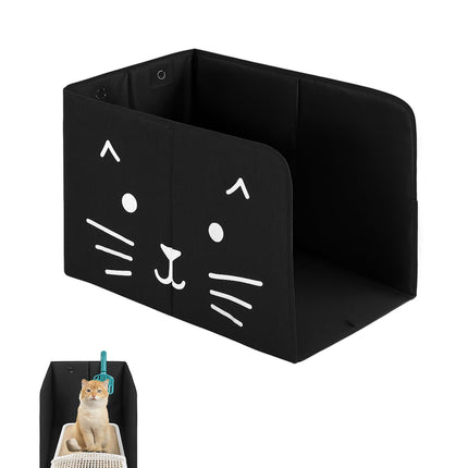Waterproof Cat Litter Box Enclosure Splash Guard with Removable Mat, Cat Box Enclosure with 2 Hooks for Scoop, Anti-Leakage, Dust Control, Easy to Clean-24.02 x 16.14 x 16.14 inches