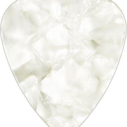 Celluloid White Pearl Guitar Or Bass Pick - 0.46 mm Light Gauge - 351 Shape - 12 Pack