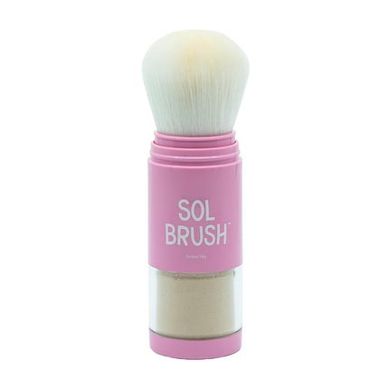 SPF 50 Mineral Sunscreen Powder, Broad Spectrum UVA/UVB Protection Sunscreen, Mess Free Brush On Applicator, Clean & Cruelty Free, Water Resistant (80 Minutes), Pink, Fair