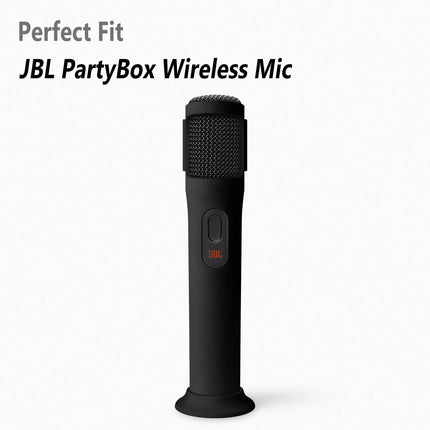 Geiomoo Silicone Case for JBL PartyBox Wireless Mic, Soft Flexible Scratch Resistant Protective Cover (Black)