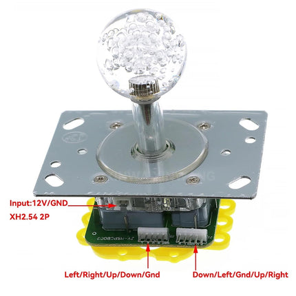 Yingluno 3PCS 12V LED Joystick Colorful Illuminated Light Switchable 4 To 8 Way Controller For Arcade Fishing Crane Claw Game Vending Machine(Oval ball)