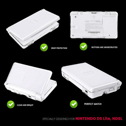 Gimtsui Clear Crystal Hard Shell Protective Case Cover Suitable for Nintendo DS Lite NDSL
