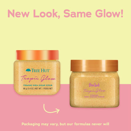 Tree Hut Mini Tropic Glow Shea Sugar Scrub, Exfoliating Body Scrub, Travel Size, 3.4 oz