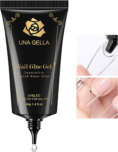 Gel Nail Glue, Solid Nails Gl ue Gel 40g Lamp Curing Needed Soak Off G LUE Strong Nail G LUE G el for Acrylic Fake
