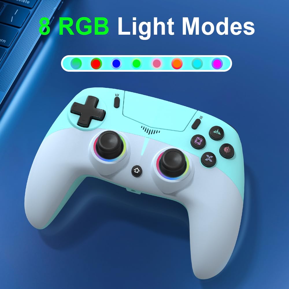 Wireless LED Controller for PS5, Compatible with PS5 Pro/Slim/PC, Dual Vibration, Modded Function, 8 - photo 3