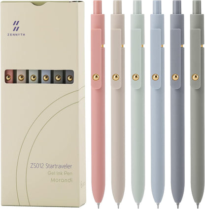 6-Piece 0.5mm Quick-Dry Black Gel Pens