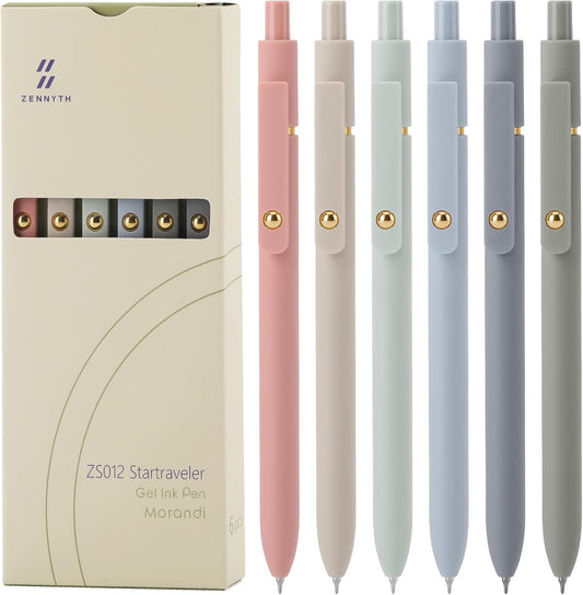 6-Piece 0.5mm Quick-Dry Black Gel Pens