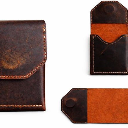 Personalized Full Grain Leather Wallet for Men – Slim Minimalist Front Pocket Cash Wallet with Magnetic Closure, Custom Engraved Handmade Leather Wallet, Gift for Him, Father’s Day, Anniversary