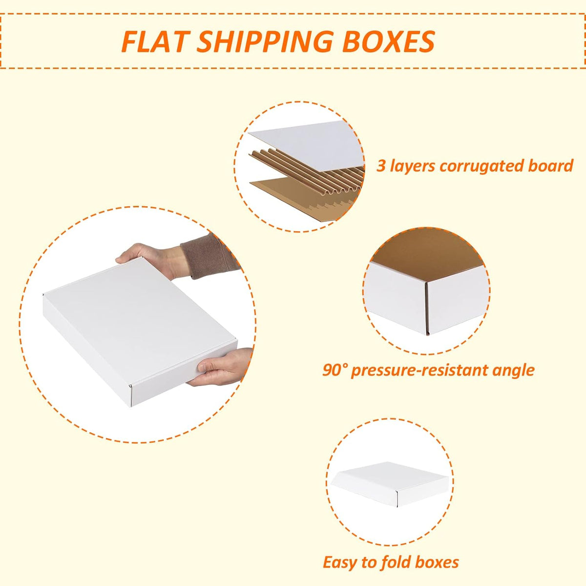 12 x 9 x 2 Inch White Corrugated Literature Mailer Boxes, Set of 25 - photo 3
