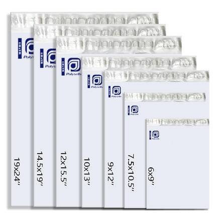 100 pcs 10x13 Inches White x Silver Poly Mailers Shipping Envelopes, Strong Adhesive Sealing, Waterproof, and Tear-resistant Postal Mailing Bags for Clothing, Books, and Accessories