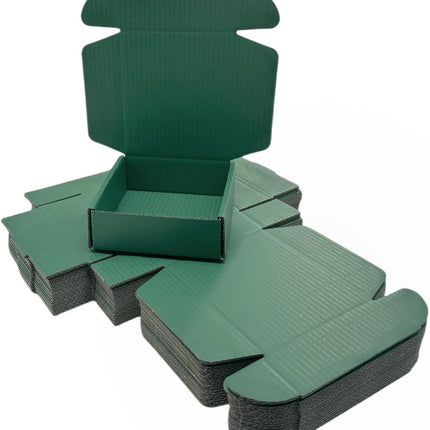 50 Pcs 4.7 x 4.7 x 1.6 Inches Mini Size Corrugated Cardboard Gift Boxes Recyclable Shipping Boxes for Packing Jewelry Ornament Gift Craft Packaging Supplier (Hunter Green)