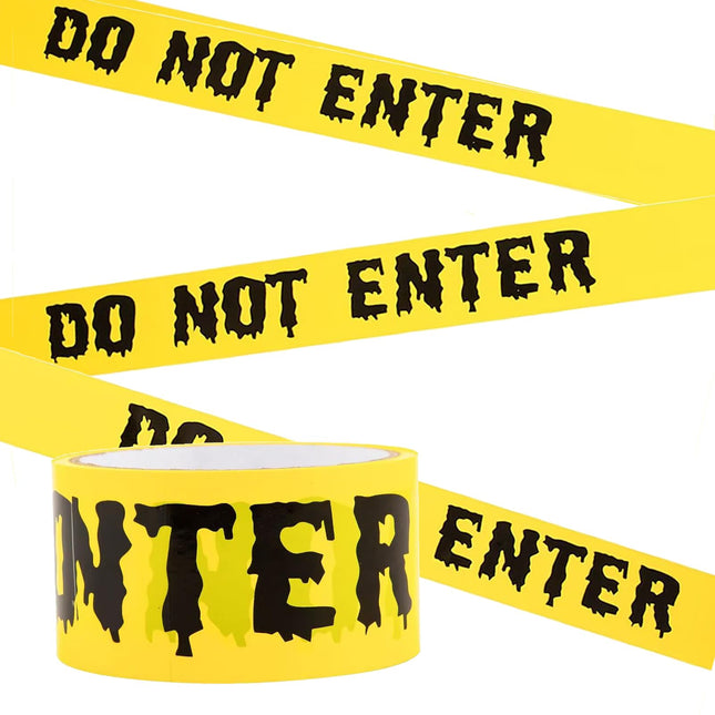 1.9inch x 82Feet Rollo de Cinta de Precaución Decoraciones de Halloween Cinta de Halloween Cinta de Advertencia de Miedo para Decoraciones de Fiesta de Halloween Interior Exterior