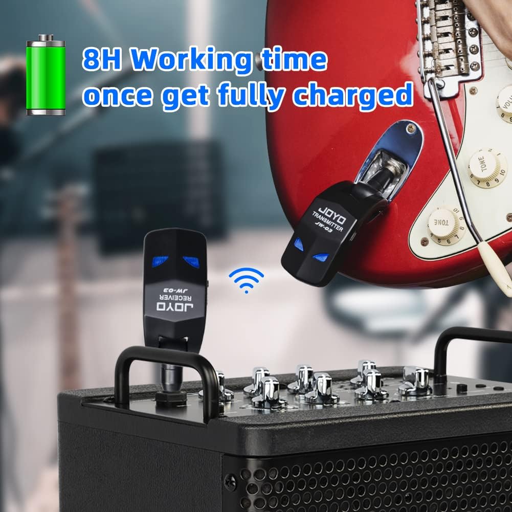 2.4GHz Wireless Guitar System 4 Channels Rechargeable Audio Wireless Transmitter Receiver for Guitar - photo 3