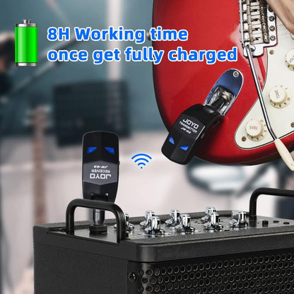 2.4GHz Wireless Guitar System 4 Channels Rechargeable Audio Wireless Transmitter Receiver for Guitar - photo 3