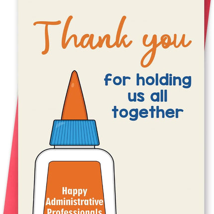 Administrative Professionals Day Card, Thank You Card for Administrative Assistant Office Manager Secretary, Appreciation Greeting Card with Envelope