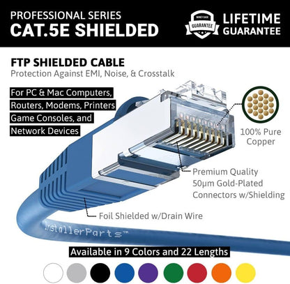 Ethernet Cable CAT5E Cable Shielded (FTP) Booted 20 FT - photo 2
