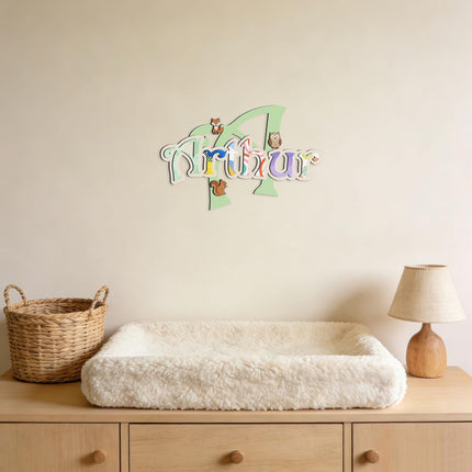 Personalized Nursery Name Sign, Custom Wooden Name Sign Customized Baby Shower Gift Nursery Decor Wall Name Decoration
