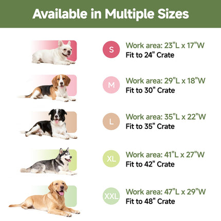 Outdoor Dog Crate Pad Bed, Reversible Waterproof Wipeable Kennel Mat, 35x22