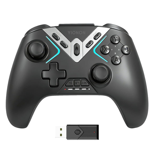 Wireless PC Controller, Bluetooth Game Controller with Hall Effect Joysticks & Triggers for Windows PC, Nintendo Switch, Android/Mobile/TV, iOS, MAC with Loop Macro, Vibration, Turbo, Motion Control