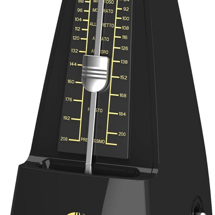 Mechanical Metronome with Accent Bell, Classic Shape, Accurate Beat, Multiple Beat Modes, Suitable for Piano Guitar Drums Violin Saxophone etc,Black