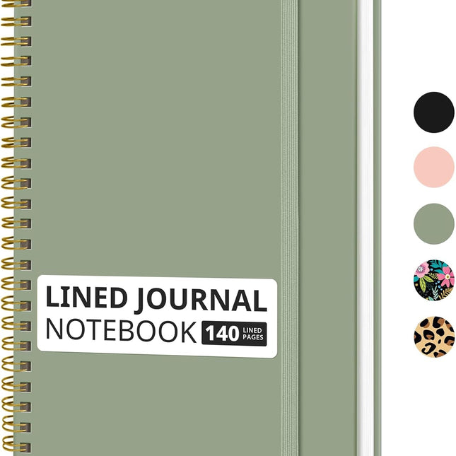 Lined Spiral Journal Notebook for Women & Men, 140 Pages, College