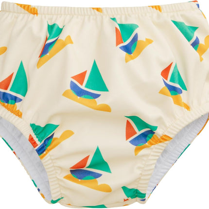 Tiny Twinkle Pull-Up Reusable Swim Diapers 2-Pack | Waterproof and UPF 50+ Sun Protection | Lightweight and Absorbent | Machine Washable(Sailboats,Zig Zag Stripe,6-12M)