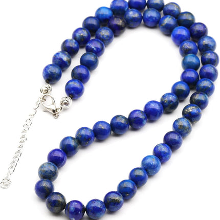 Natural Gemstone Beaded Choker Necklace | 8mm Handmade Adjustable Jewelry for Men & Women | Chakra Balancing Crystal Necklace | Spiritual Gift | Macrame Cord with Extender