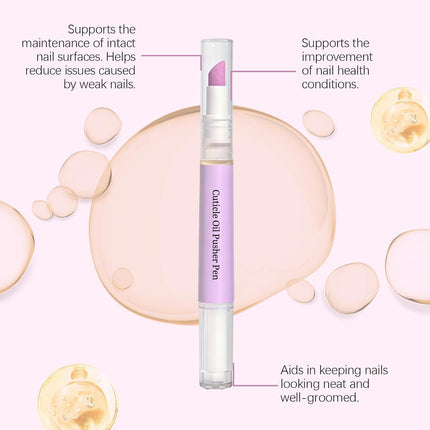 2-in-1 Cuticle Oil Pusher Pen,Ceramic Cuticle Oil Cuticle Pusher Nail Oil Pen for Dry & Damaged Nails,Nail Care Tool For Repair & Nourish Nails,Moisturize Strengthen Brighten (1 pcs)