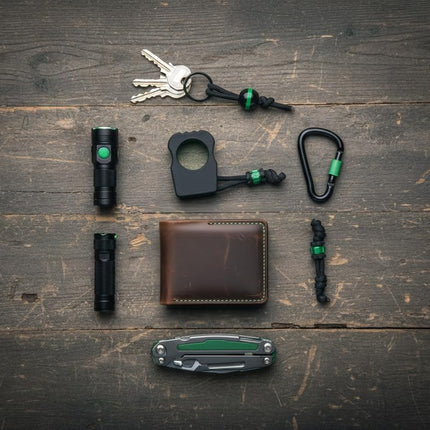 EDC Knuckle Tactical Keychain | Black with Metalic Silk Accent 3D Printed with Paracord Lanyard and Matching Bead