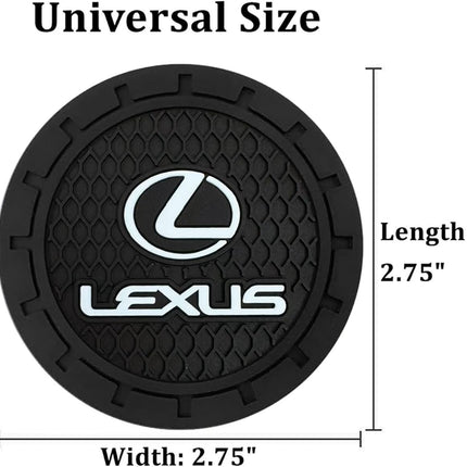 Car Cup Holder Coaster for Lexus Series Recessed Silicone Non Slip Car Interior Accessories Drink Car Coaster 2PC Black