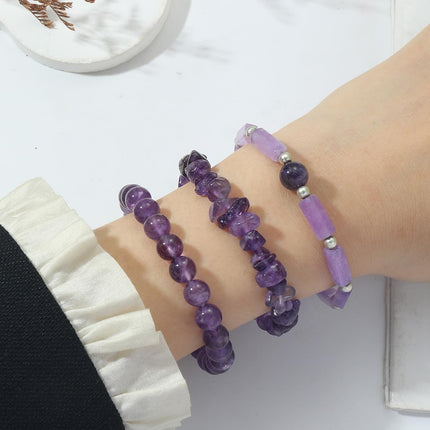 3Pcs Natural Stone Bracelets for Women 8mm Crystal Beaded Bracelets Handmade Stretch Bracelet Healing Crystal Jewelry for Women