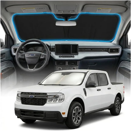 for Ford Maverick Sun Shade Windshield Cover - Custom Fit Maverick Accessories 2022-2025 2026 Sunshade Foldable UV Protection & Heat Shield Sun Visor Accessories