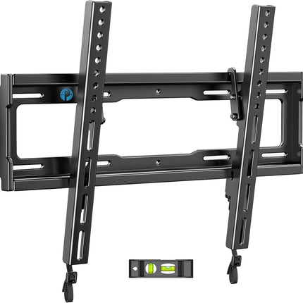 Pipishell Tilt TV Wall Mount Bracket Low Profile for Most 23-55 Inch LED LCD OLED 4K Flat Curved TVs up to 99lbs Max VESA 400x400mm, 8° Tilting for Anti-Glaring, Fits 8-16 inch Wood Stud