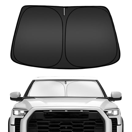 Windshield Sun Shade for Chevy Silverado/GMC Sierra 1500 2500 3500 2019-2025 2026, Custom Fit Foldable Front Window Sunshade Sun Visor Protector, Block UV Rays Keep Your Car Cooler