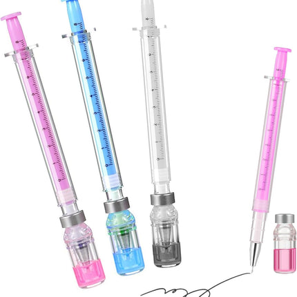 3/6/9-Pack Syringe Shaped Gel Pens, 2026 New Creative Syringe Shaped Gel Ink Pens for Funny, Nurse Accessories for Work and Nursing School Supplies, Beautiful Ballpoint Pens for Gift (3Pcs)