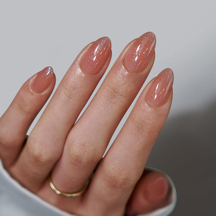 Uñas postizas, uñas falsas cortas almendradas rosas, 32Pcs kit completo