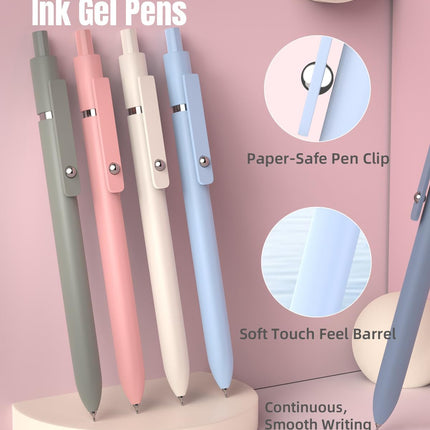 Four Candies 39 PCS Aesthetic School Supplies with Cute Pen Case, 12 Pastel Highlighters, 5 Black Ink Gel Pens, 6 Mechanical Pencils Set for Students Stationary College Essentials (Pink)