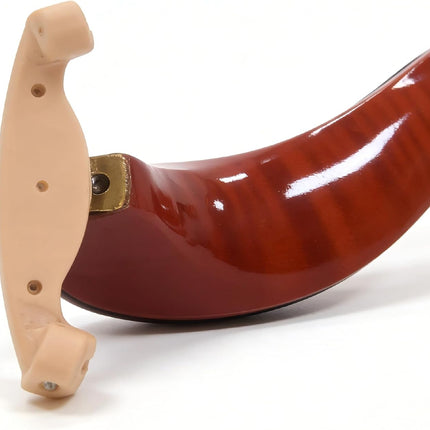 AKLOT Violin Shoulder Rest 4/4 & 3/4: Made of solid white pine, Burgundy Tiger Stripe Finish, Thick Breathable Sponge, Silicone Clamps Won’t Damage Varnish, Ergonomic Design (07）