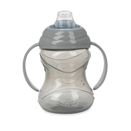 Nuby 3 Piece No-Spill Grip N’ Sip Cup with Soft Flex Spout, 2 Handle with Clik It Lock Feature, Neutral,10 Ounce