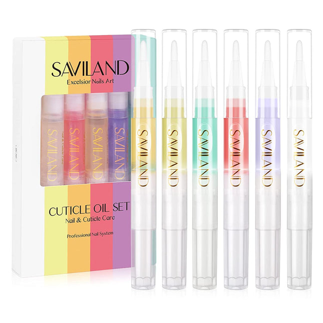 Natural Cuticle Oil Pen: 6PCS Revitalizing Cuticle Oil for Nails with Vitamin E Repaired Cuticles Overnight Cuticle