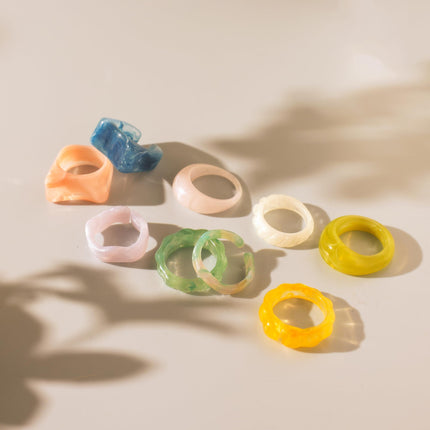 Resin Acrylic Plastic Stackable Rings for Women