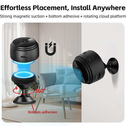 Hidden Camera Surveillance Monitor - WiFi Nanny Cam with 1080P Night Vision, Motion Detection, and Smartphone Compatibility - Indoor Spy Camera for Home/Baby/Office