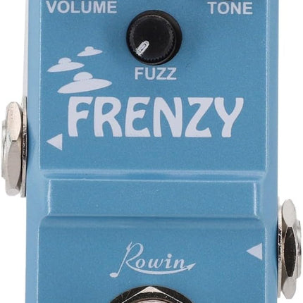 Rowin LN-322 Fuzz Pedal for Bass Guitar with Full Metal Shell, Two Mode Fuzz Distortion Effects, Compact Overdrive Tone, For Long Lasting Metal Body
