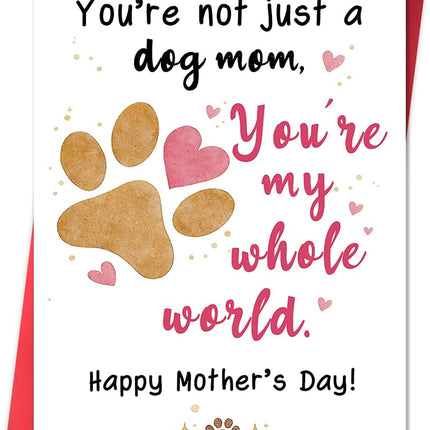 Beixian Dog Mom Mother's Day Card, Happy Mother's Day Dog Mom Gift, Cute Mother's Day Card from Dog for Pet Lovers