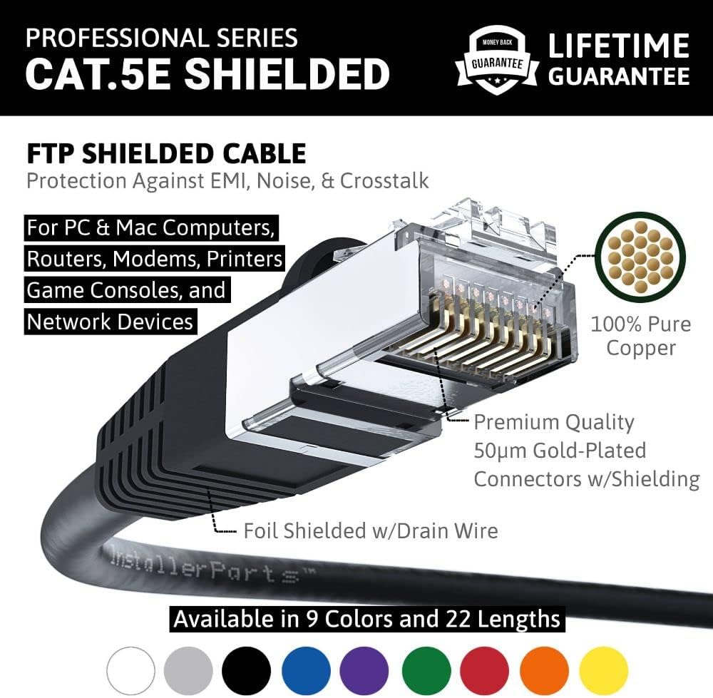 Ethernet Cable CAT5E Cable Shielded (FTP) Booted 35 FT - photo 2