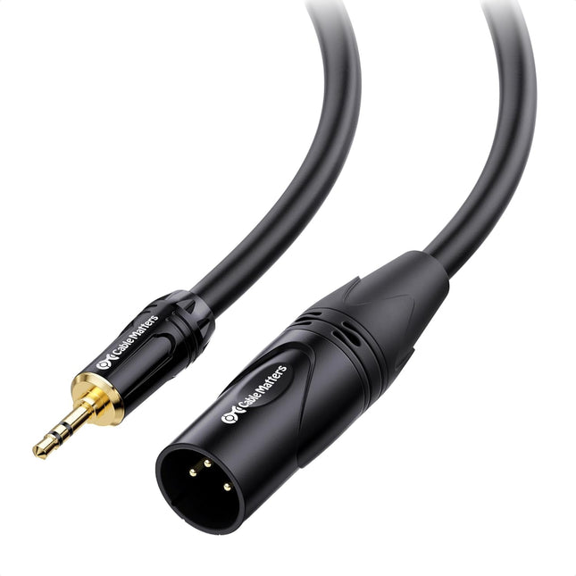 3.5mm to XLR Cable - 3ft, Male to Male XLR to 1/8 Inch Cable, Compatible with iPod, MP3 Player, Laptop, Voice Recorder