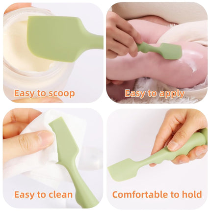 Diaper Cream Spatula 4 Pack,Soft Baby Butt Spatula baby diaper cream Applicator,Convenient Diaper Rash spatula,Silicone Butt Paste spatula Brush (2 Large 2 Small)