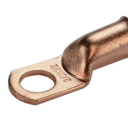 TEMCo 5 Pack Bare Copper Welding Battery Cable Ends, Lugs Terminal 2/0 AWG 1/2" Hole (6 AWG to 1/0 AWG Options Available)