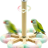 Parakeet Toy and Bird Perch with Rotating Stand